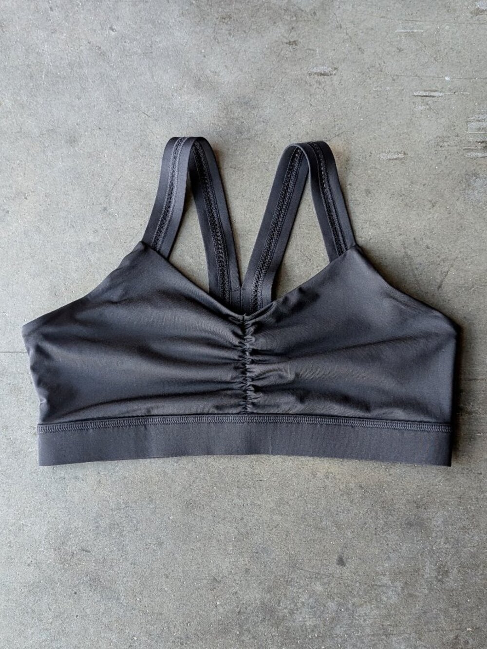 Handful Y-Back Bra in Booya Black athletic high impact sports bra large